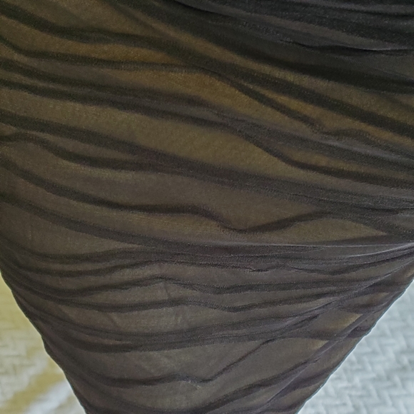 Deadstock Vintage Bebe Moda Long Dimensional Sheer Bodycon Dress Size M - Picture 13 of 13